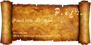 Paulics Édua névjegykártya
